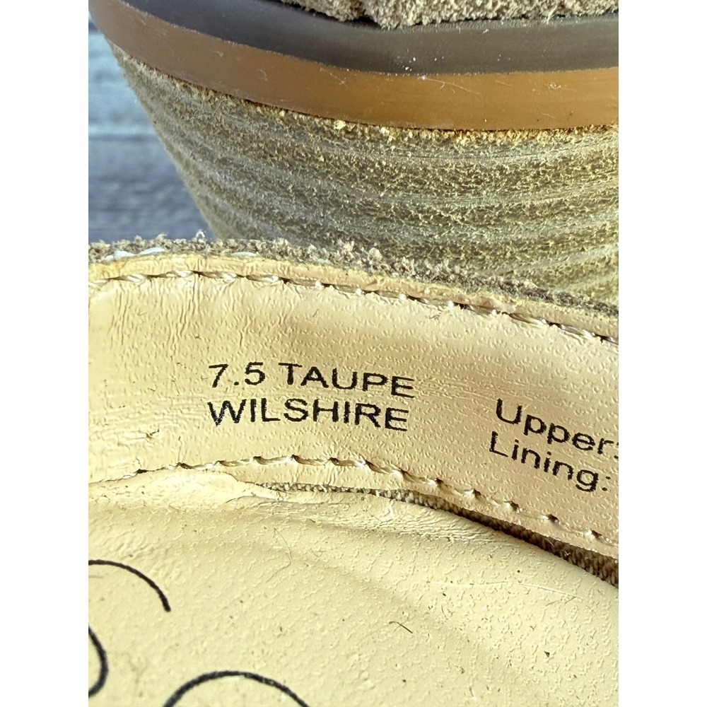 Sole Society Wilshire Taupe Cow Suede Fringe Block Heel Mule Booties Womens 7.5 - Picture 5 of 17